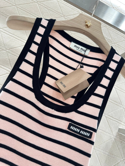 M*♥2025 new product Striped knitted vest