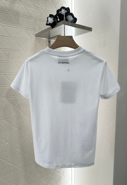 C*♥2025 new product Embroidered beaded short sleeves