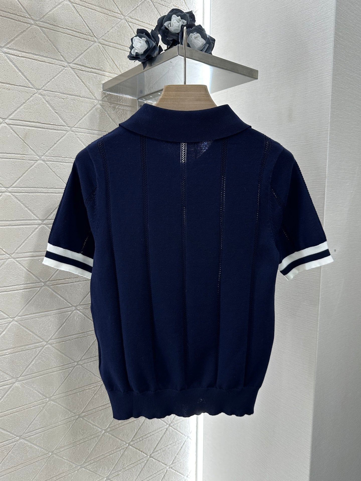 Mi*mi*♥2025 new product Knitted lapel short sleeves