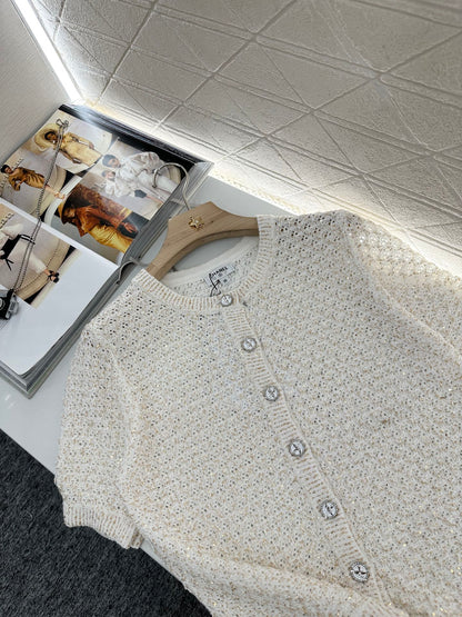 C*♥2025 new product Sequined knitted cardigan