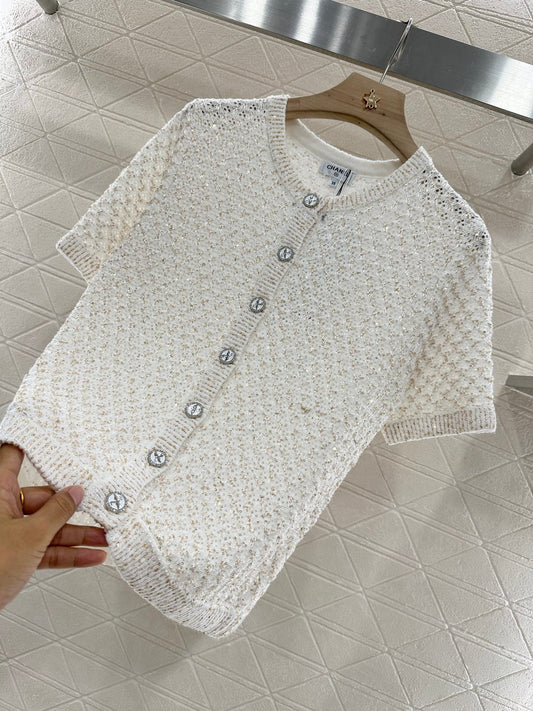 C*♥2025 new product Sequined knitted cardigan
