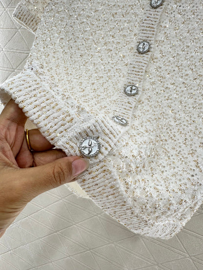 C*♥2025 new product Sequined knitted cardigan