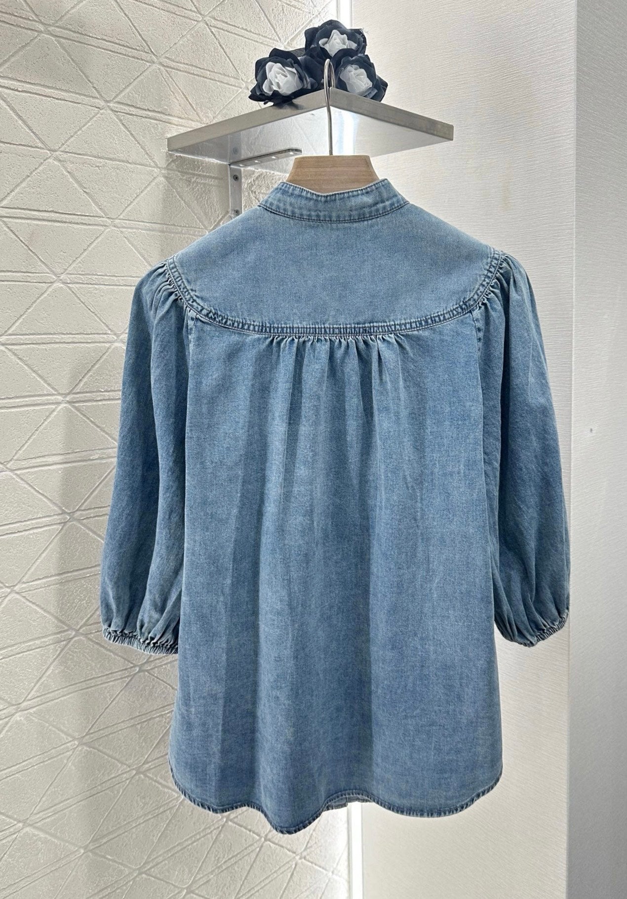 Z*♥2025 new products Denim top and shorts set