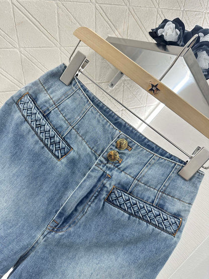 Z*♥2025 new products Denim top and shorts set