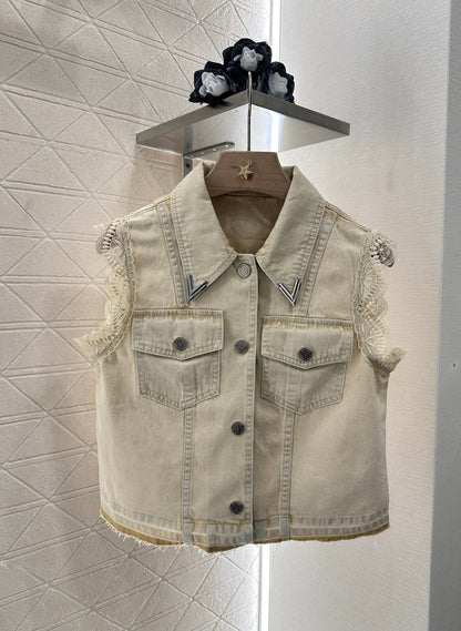 L 2025 new product Denim lace suit