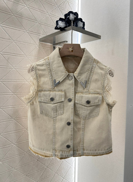 L 2025 new product Denim lace suit