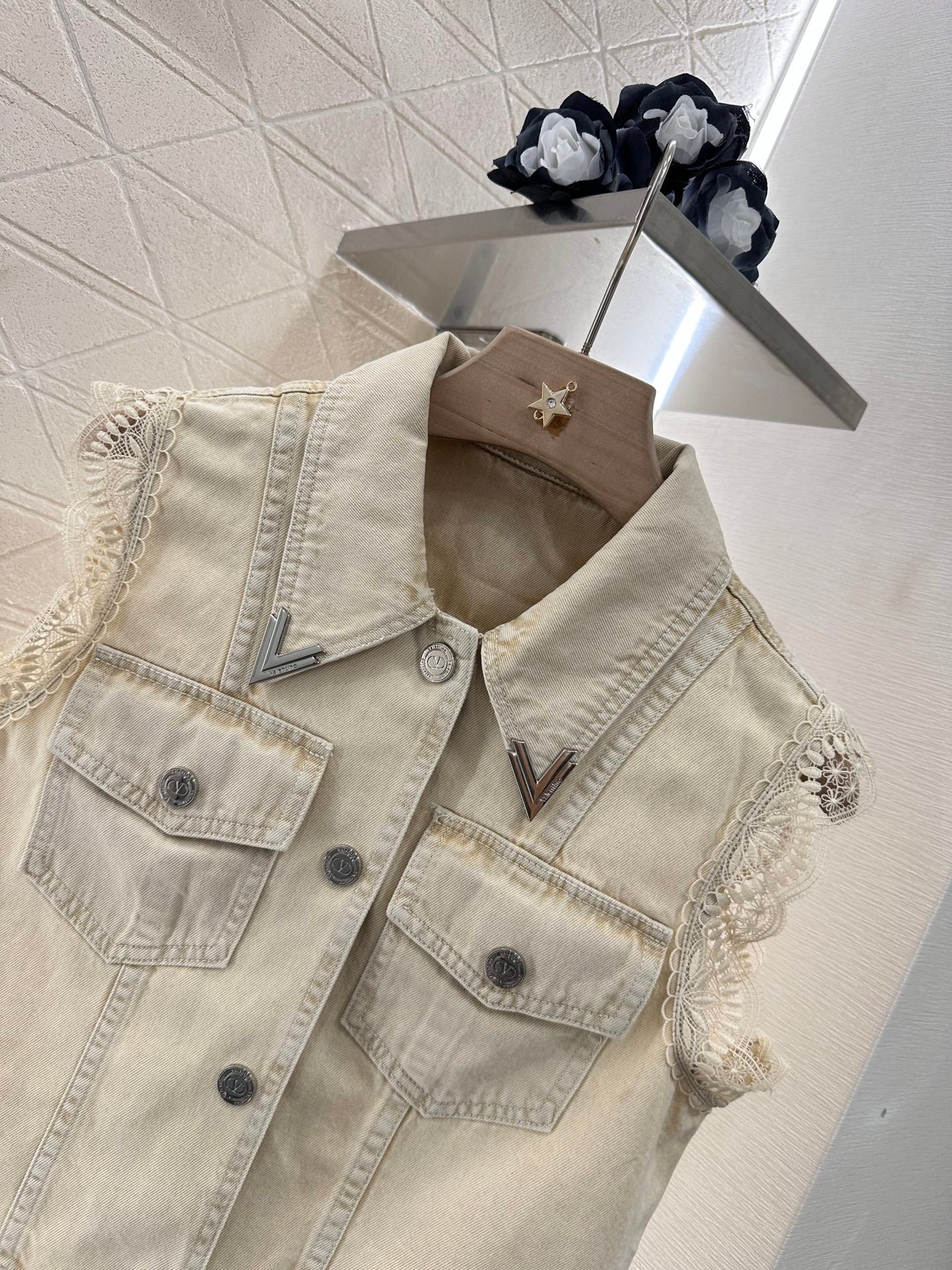 L 2025 new product Denim lace suit