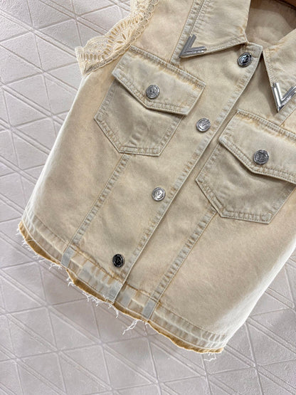 L 2025 new product Denim lace suit
