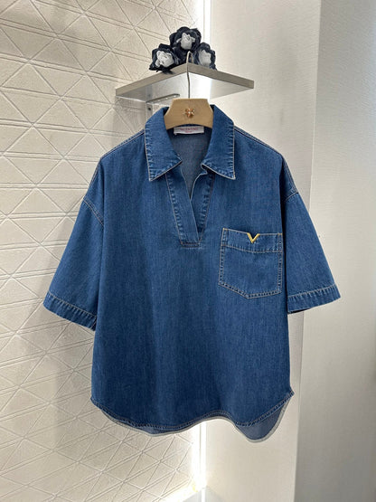 V 2025 new products Denim shorts set