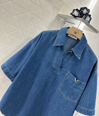 V 2025 new products Denim shorts set