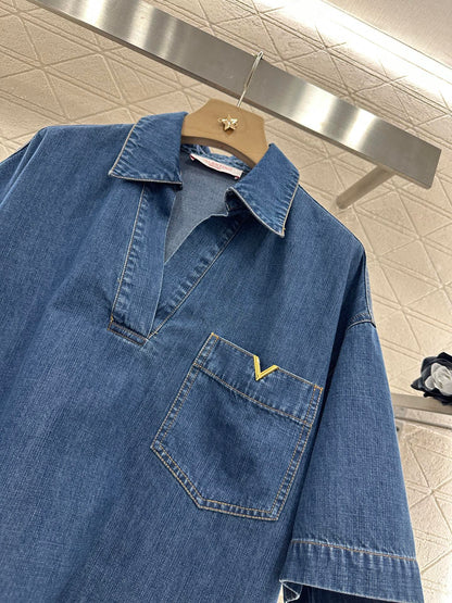 V 2025 new products Denim shorts set
