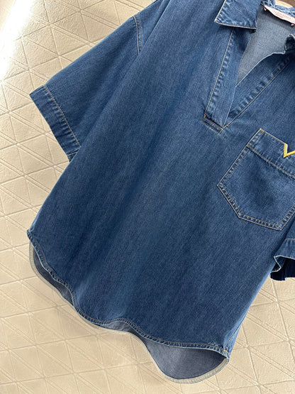 V 2025 new products Denim shorts set