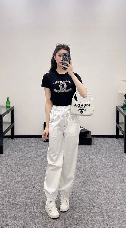 C*♥2025 new product Beaded short sleeves