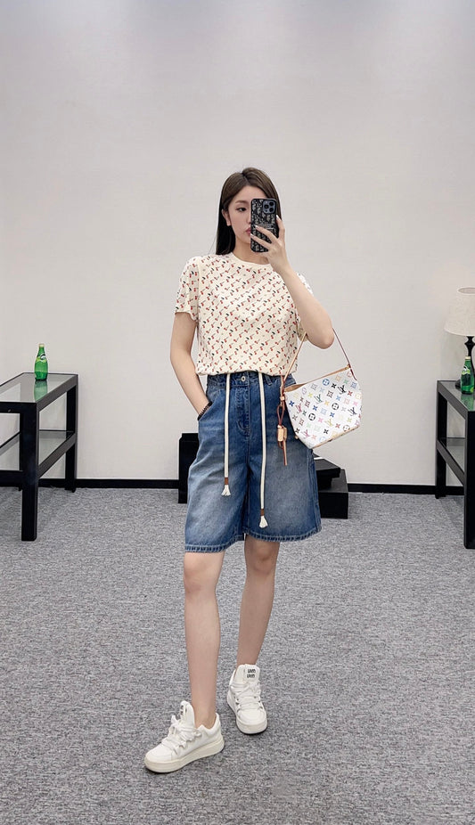 P 2025 new products Denim shorts