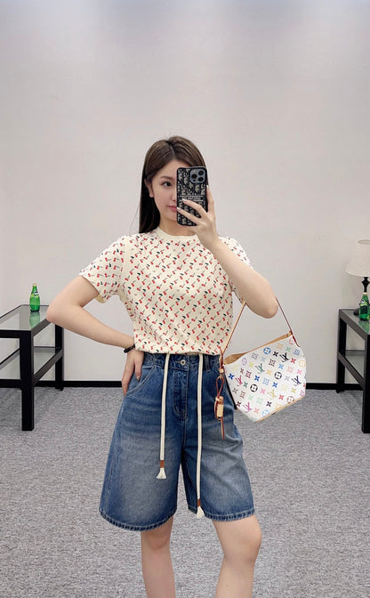 P 2025 new products Denim shorts