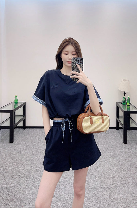 Mi*mi*♥2025 new products Short-sleeved shorts suit