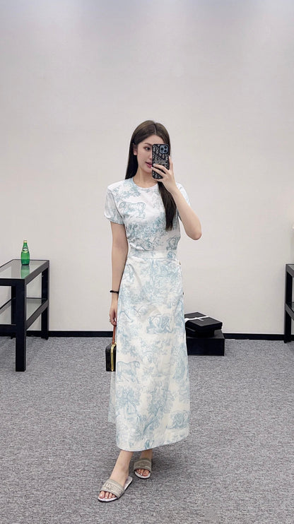 D*♥2025 new product Short-sleeved skirt suit