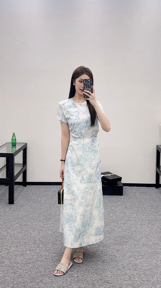 D*♥2025 new product Short-sleeved skirt suit