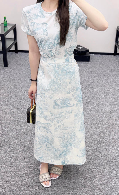 D*♥2025 new product Short-sleeved skirt suit