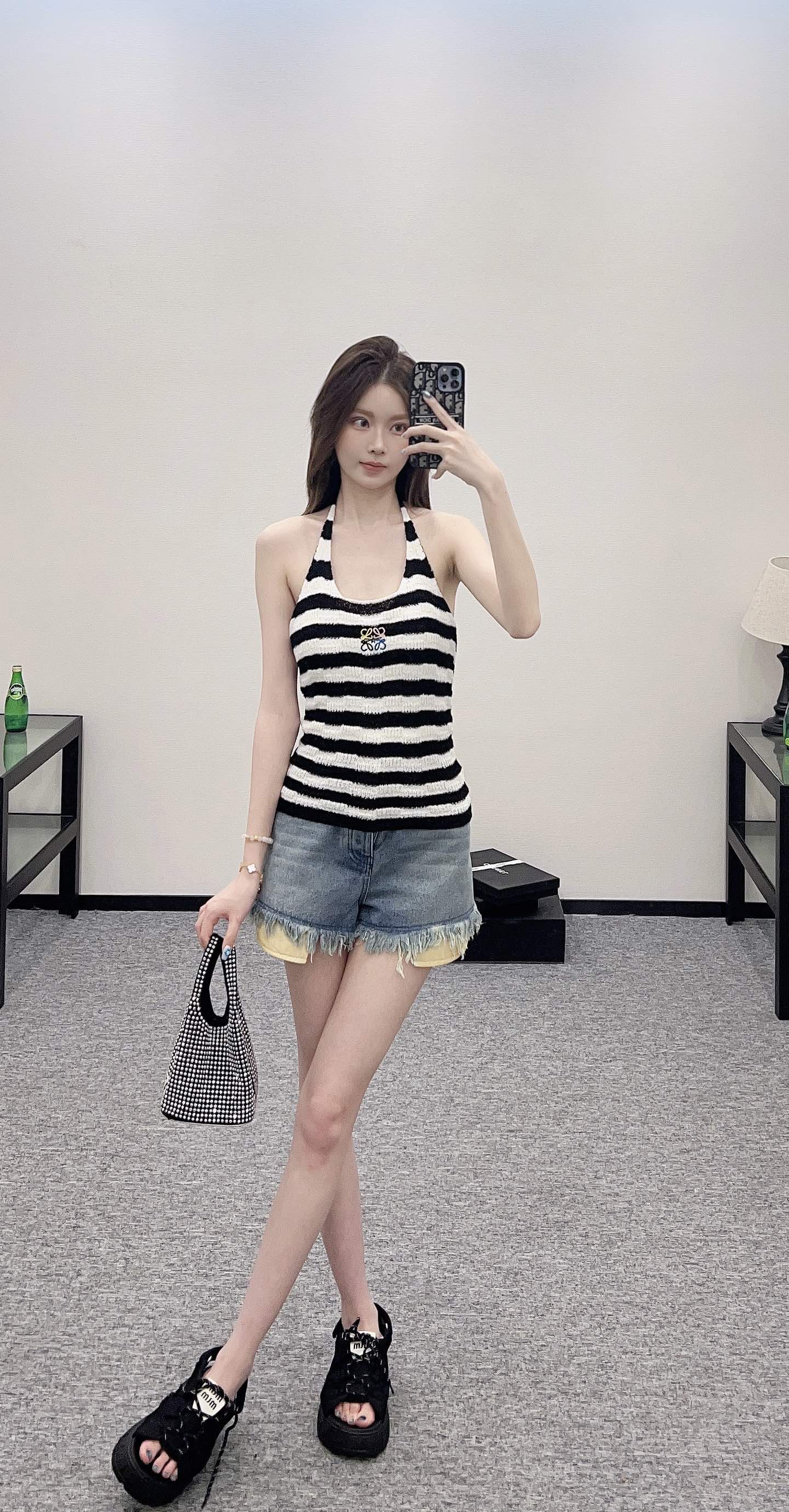 L*♥2025 new product Halter knitted vest