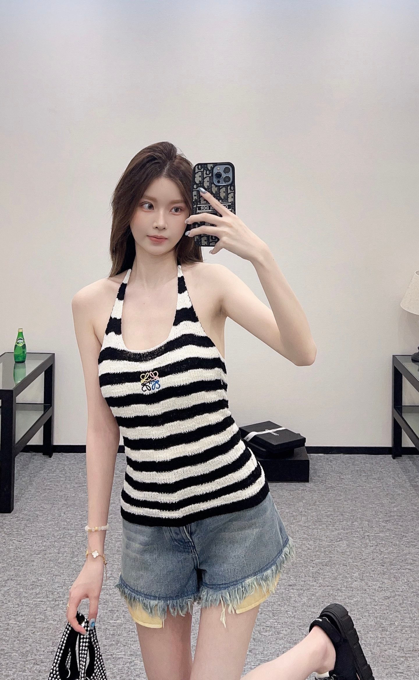 L*♥2025 new product Halter knitted vest