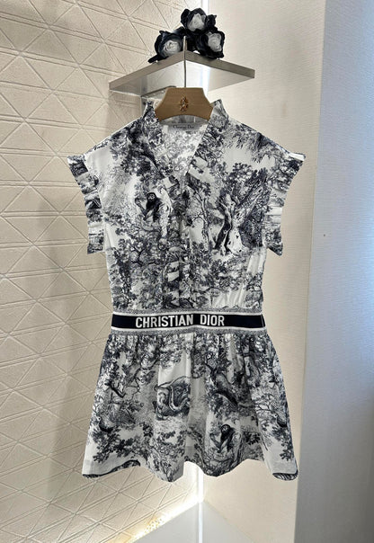 D*♥2025 new product Printed waist dress