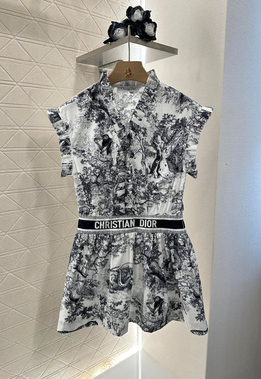 D*♥2025 new product Printed waist dress