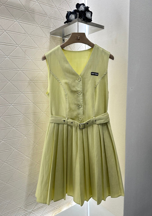 M 25 new product Belt pleated vest dress