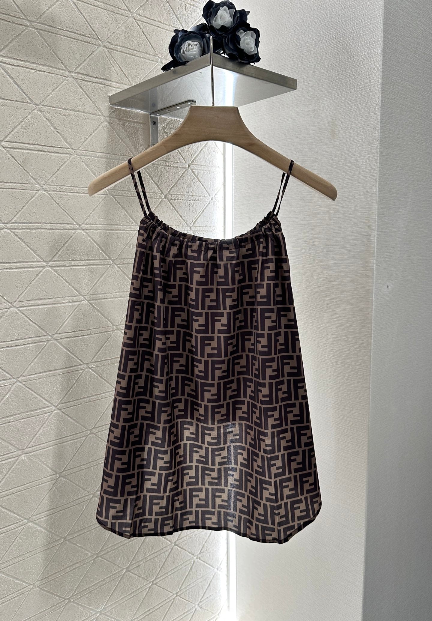 F*♥New arrival Printed suspender trousers set
