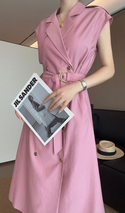 Ce*♥2025 New Style Trench Coat Style Waist Dress
