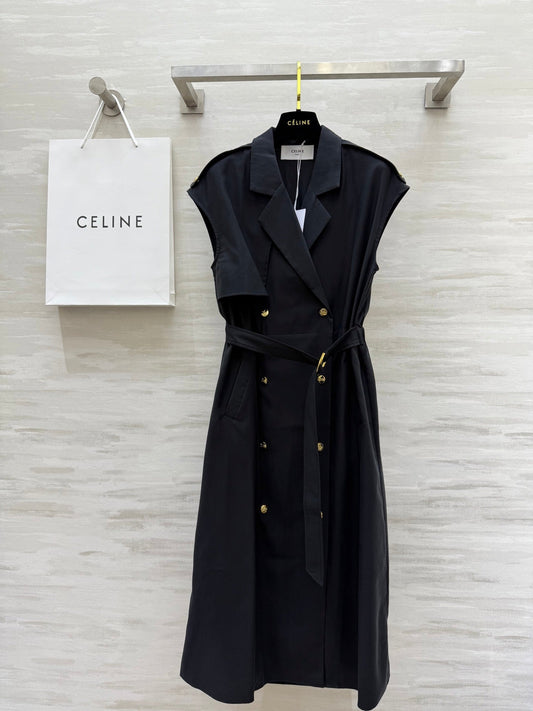 Ce*♥2025 New Style Trench Coat Style Waist Dress