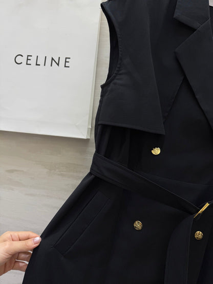 Ce*♥2025 New Style Trench Coat Style Waist Dress