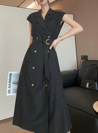 Ce*♥2025 New Style Trench Coat Style Waist Dress