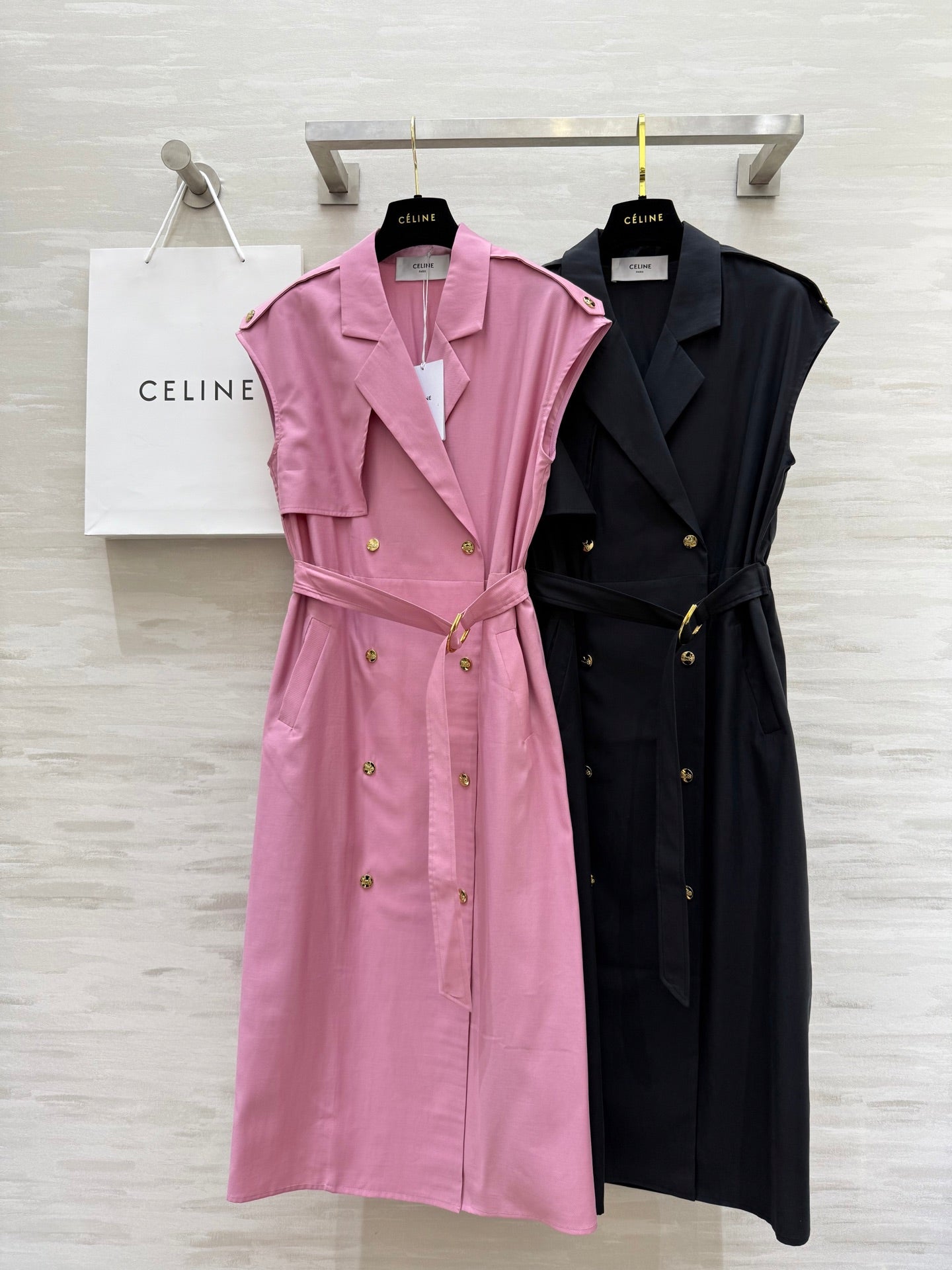 Ce*♥2025 New Style Trench Coat Style Waist Dress