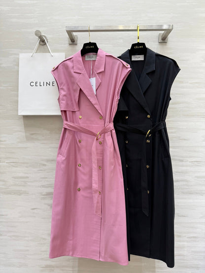Ce*♥2025 New Style Trench Coat Style Waist Dress