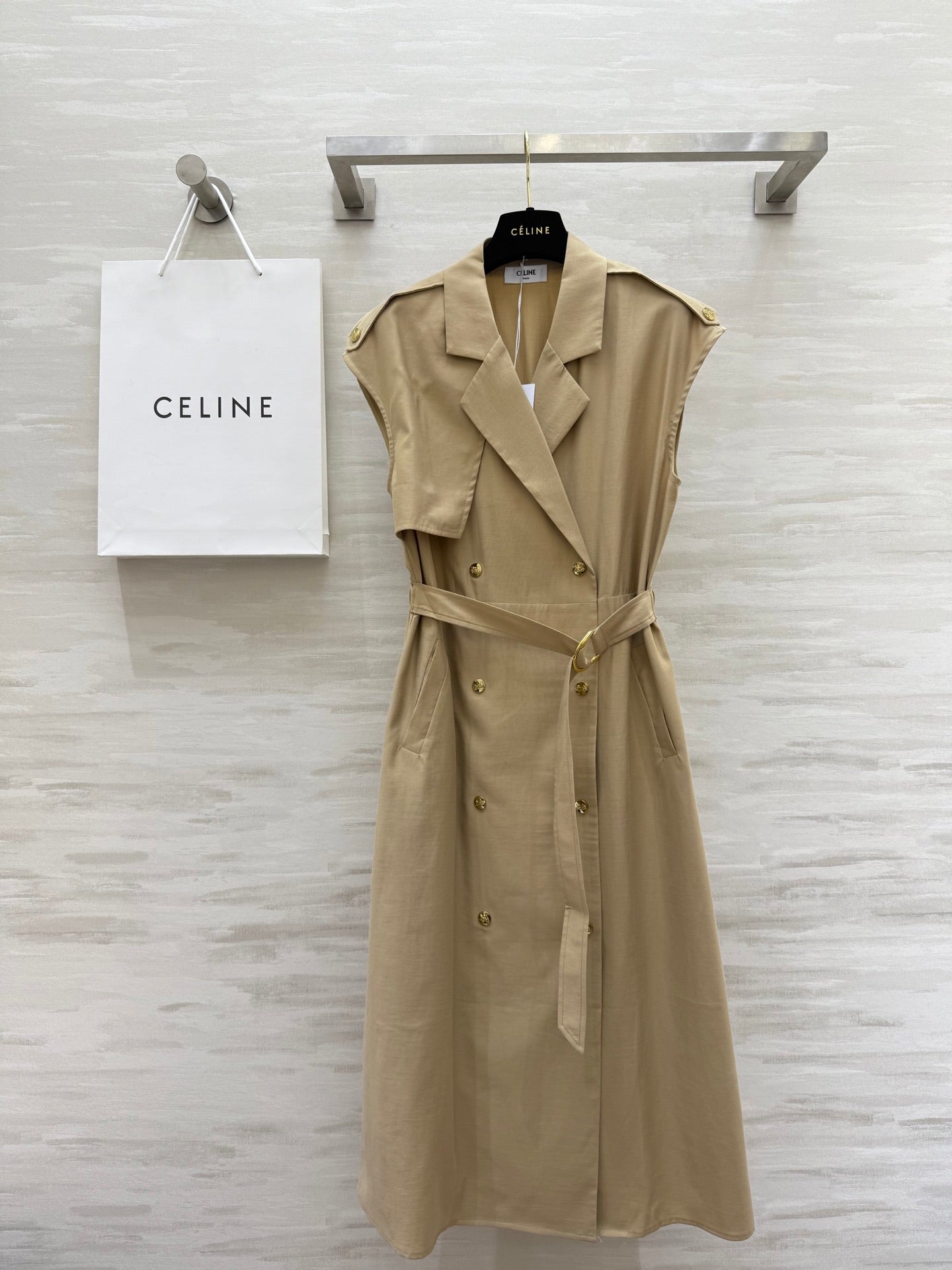 Ce*♥2025 New Style Trench Coat Style Waist Dress