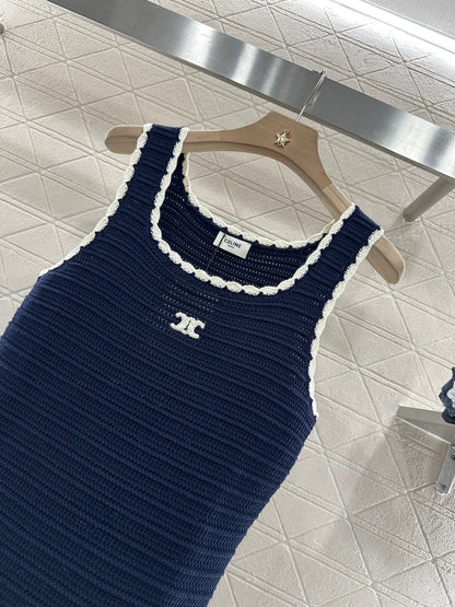 C*♥2025 new products Lace knitted vest dress