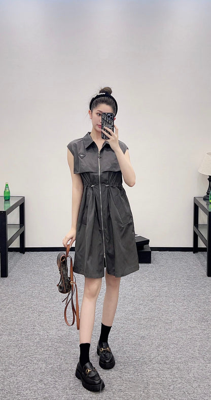 P♥2025 new products Drawstring vest dress