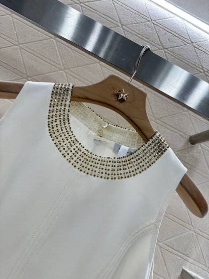 D*♥2025 neue Produkte Perlenbesetztes ärmelloses Kleid） 