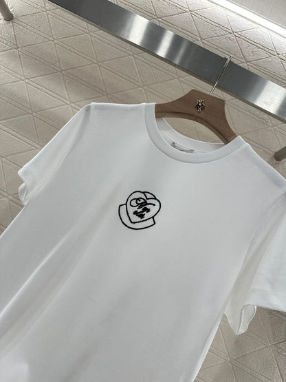 M*♥2025 new product Heart letter short sleeves