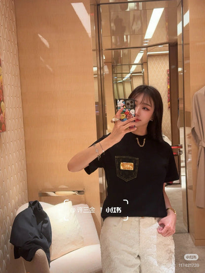L 2025 new product Metal logo short sleeves