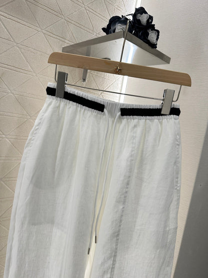 C 2025 new product Linen cropped pants