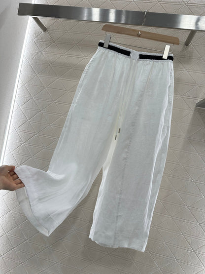 C 2025 new product Linen cropped pants
