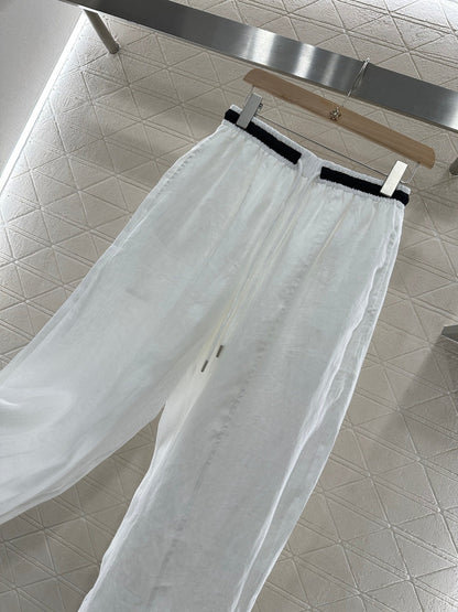 C 2025 new product Linen cropped pants