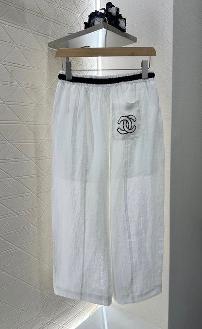 C 2025 new product Linen cropped pants