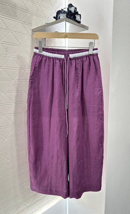 C 2025 new product Linen cropped pants
