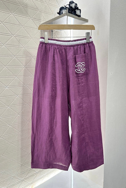C 2025 new product Linen cropped pants