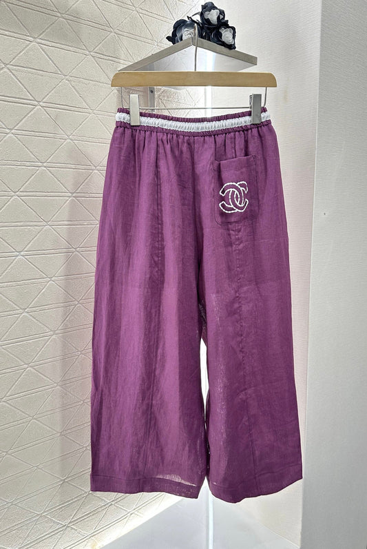 C 2025 new product Linen cropped pants