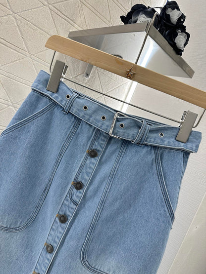 D*♥2025 new product Denim skirt with belt