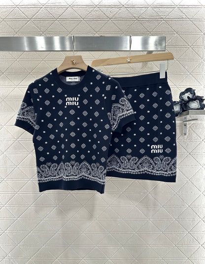 M  2025 new product Short-sleeved skirt suit